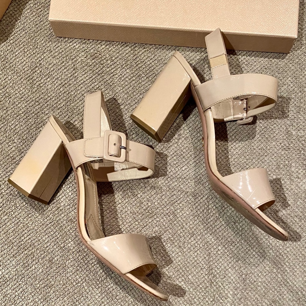 Prada - 42 - Nude - Chunk Heel Sandals - Picture 5 of 8